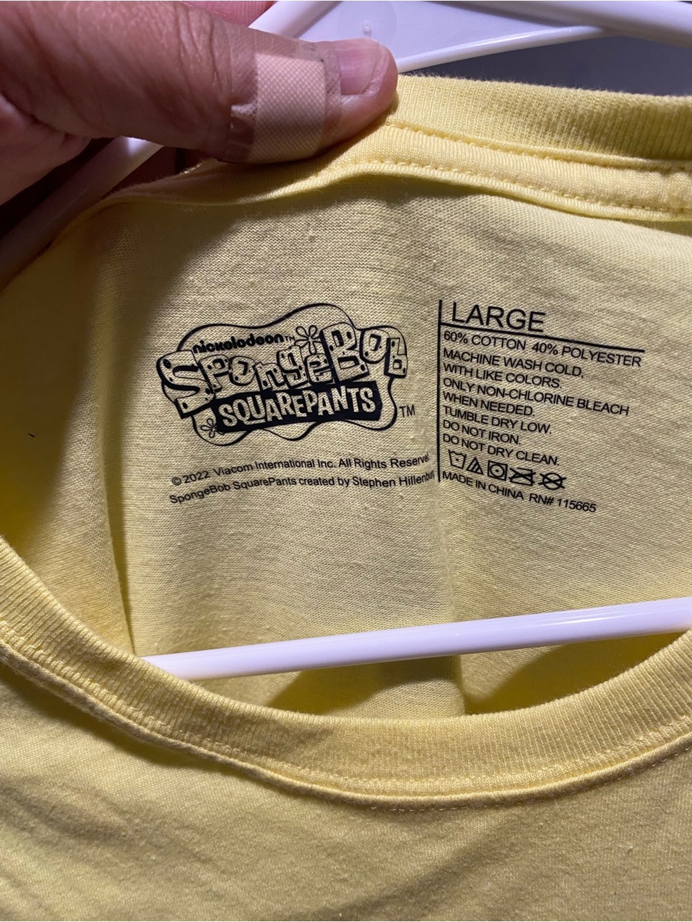 SpongeBob Squarepants Light Yellow Crew Neck Graphic Tee